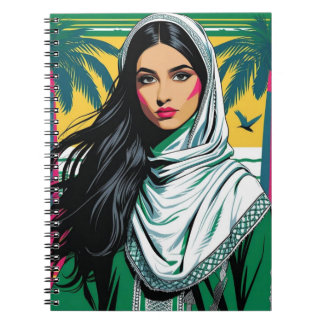 Caderno Espiral "Pop Saudita Queen - Arte de Patrimônio Negrito pa
