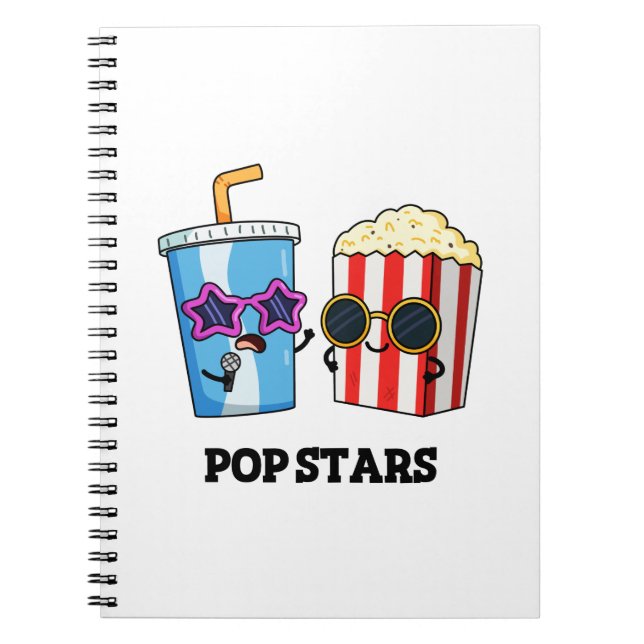 Caderno Espiral Pop Stars Engraçado Snack Pun (Frente)