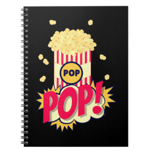 Caderno Espiral Popcorn Vintage Retro Funny