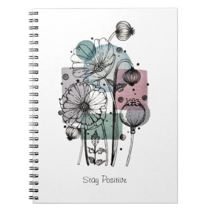 Caderno Espiral Poppies Doodle In Ink And Watercolor Notebook