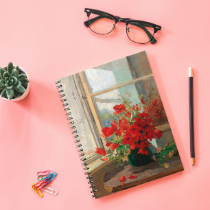Caderno Espiral Poppies pela janela   Olga Wisinger-Florian