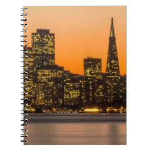Caderno Espiral Por do sol bonito em San Francisco