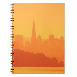 Caderno Espiral Por do sol brilhante de San Francisco