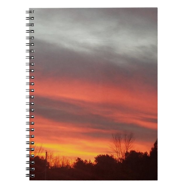 Caderno Espiral Pôr do Sol da Nova Inglaterra (Frente)