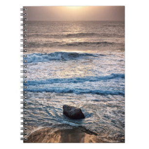 Caderno Espiral Pôr do sol delicado na praia