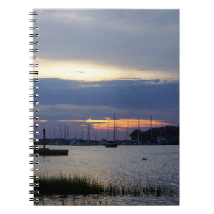 Caderno Espiral Pôr Do Sol Em Folly Harbor