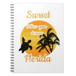 Caderno Espiral Pôr do Sol Fofo na Flórida