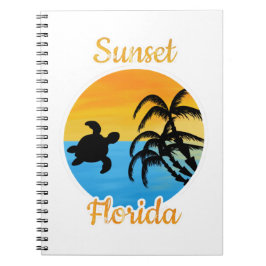 Caderno Espiral Pôr do sol fofo na Flórida