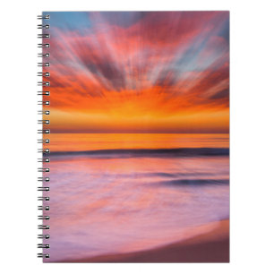 Caderno Espiral Pôr do sol na praia de Tamarack Carlsbad, CA