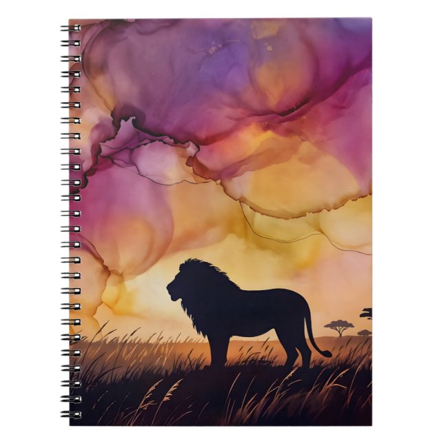 Caderno Espiral Pôr do sol na Savana (Frente)