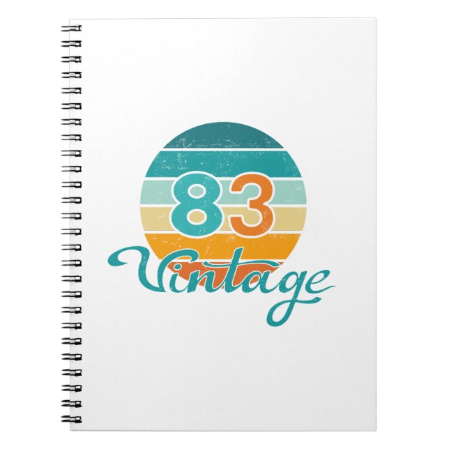 Caderno Espiral Pôr do sol retrô 83 Vintage desgastado (Frente)