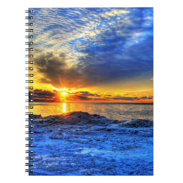 Caderno Espiral Por do sol sobre a neve (Frente)