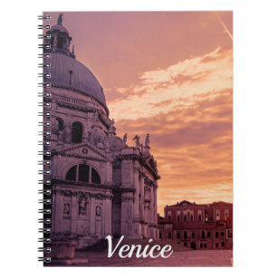Caderno Espiral Pôr do sol sobre Basilica em Veneza