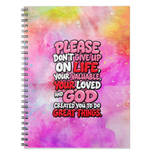 Caderno Espiral Por favor, não desista