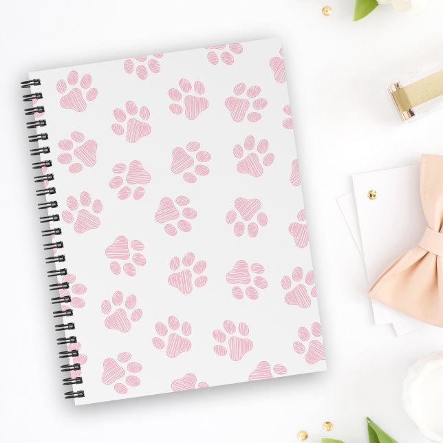 Caderno Espiral Porcas, Patas-Cachorros, Patas-Rosa-Bebês (Criador carregado)