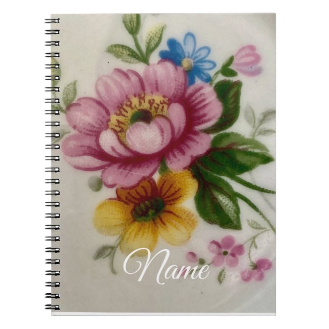 Caderno Espiral Porcelain Inspired Floral  (Frente)