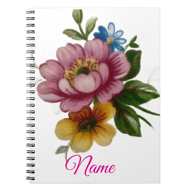 Caderno Espiral Porcelain Inspired Floral  (Frente)