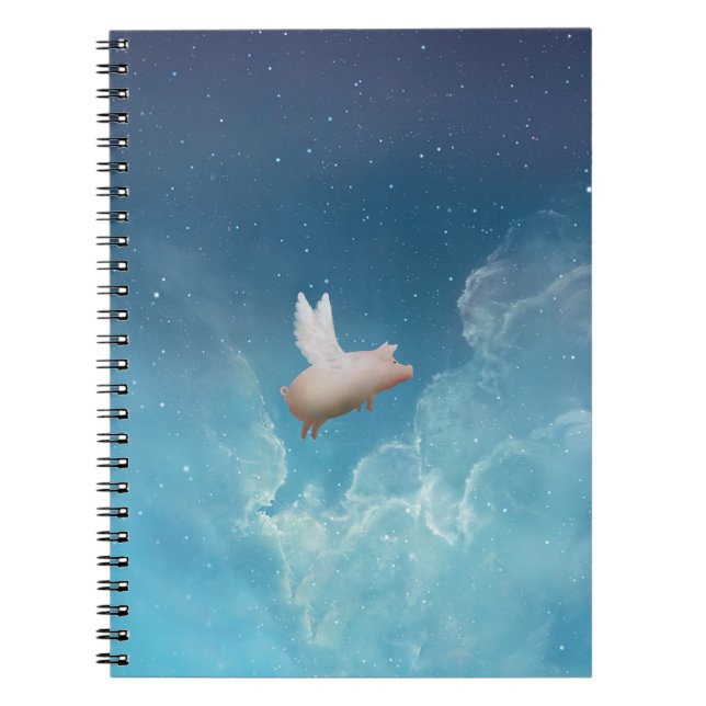 Caderno Espiral porco com notebook para asas (Frente)