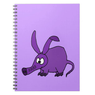 Caderno Espiral Porco-da-terra roxo engraçado