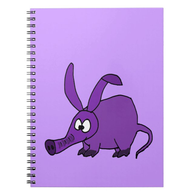 Caderno Espiral Porco-da-terra roxo engraçado (Frente)