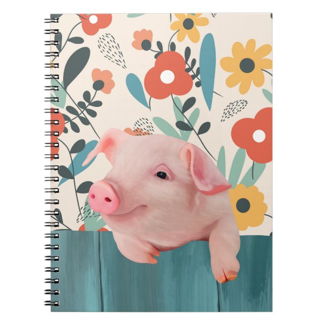 Caderno Espiral Porco de Bebê Amigável | Bebê-Cujo (Frente)