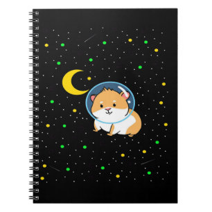 Caderno Espiral Porco-guineense No Espaço Suíno Astronômico Cute