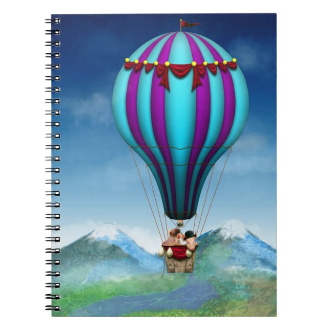 Caderno Espiral Porco Voador - Balão - Para cima e longe (Frente)