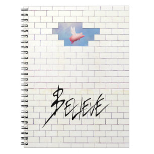 Caderno Espiral porco voador de confiança através do notebook da p