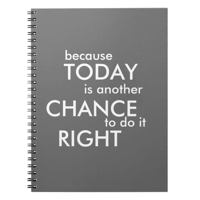 Caderno Espiral Porque hoje é outra oportunidade - Diário (Frente)