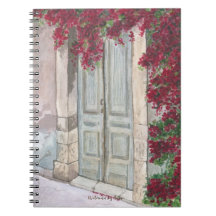 Porta Azul Vintage Aquarela