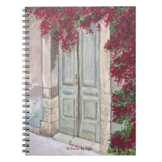 Caderno Espiral Porta Azul Vintage Aquarela