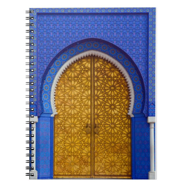 Caderno Espiral Porta do Azulejo Azul - Marrocos - Notebook Espira (Frente)