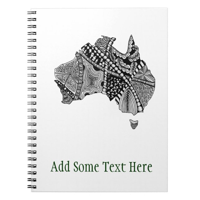 Caderno Espiral Porta do Mapa da Austrália (Frente)