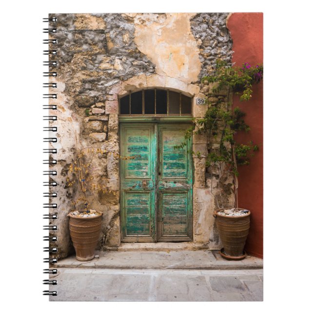Caderno Espiral Porta Turquesa em Rethymno, Grécia (Frente)