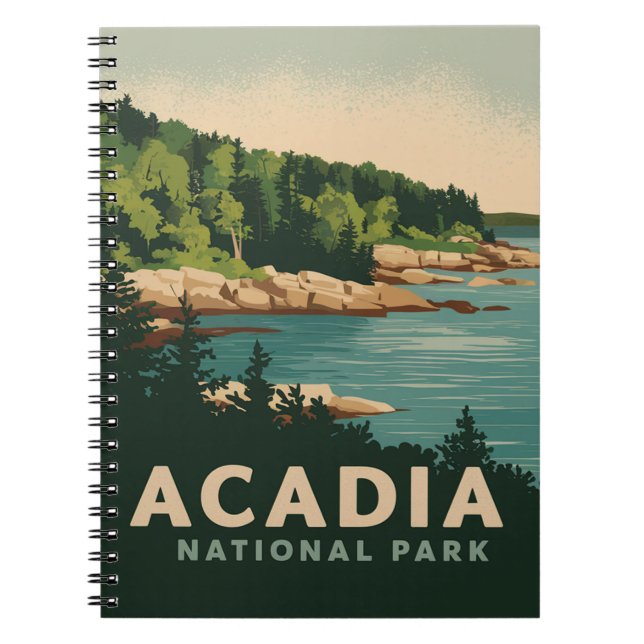 Caderno Espiral Porto Bar do Parque Nacional Retro Acadia (Frente)