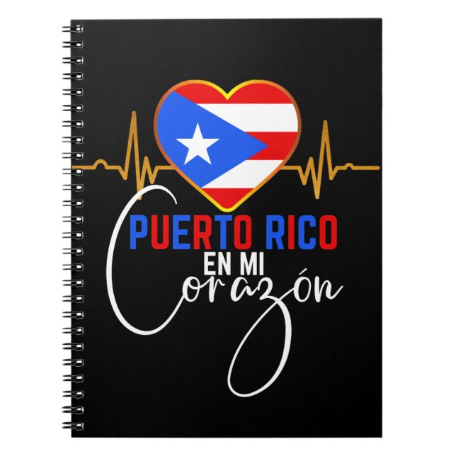 Caderno Espiral Porto Rico en mi Corazon Puerto Rican Pride (Frente)