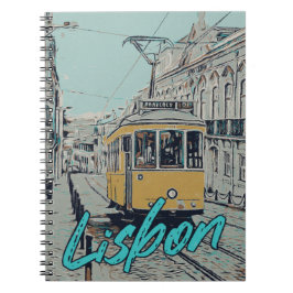 Caderno Espiral Portugal — Vista de Lisboa com o icônico elétrico