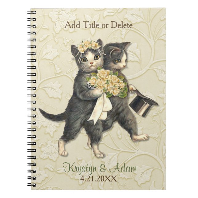 Caderno Espiral Posh Cats Wedding Ivory (Frente)