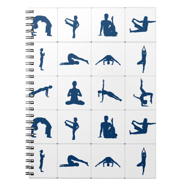 Caderno Espiral Posições de Yoga para Zen e Diário Espiral Meditaç (Frente)