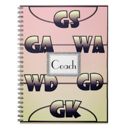 Caderno Espiral Posições do jogador do Netball personalizadas