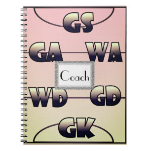 Caderno Espiral Posições do jogador do Netball personalizadas