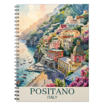 Positano Itália Costa Amalfi Paisagem Aquarela