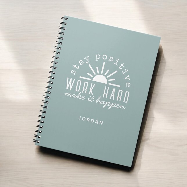 Caderno Espiral Positive Motivational Mantra with Any Name (Personalize with any name!)