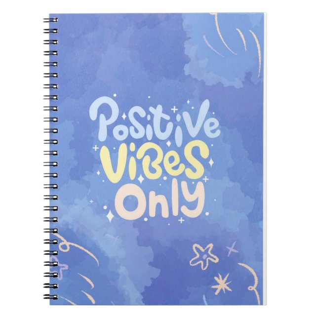 Caderno Espiral Positive Vibes Only Spiral Notebook  (Frente)