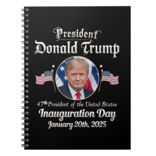 Caderno Espiral Posse do Trump 2025 47º Presidente dos EUA