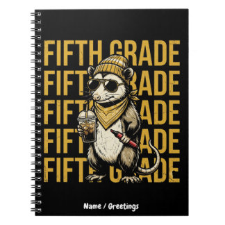 Caderno Espiral Possum engraçado da 5ª série Impressão de arte ret