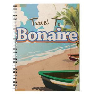 Caderno Espiral Poster art. das viagens vintage de Bonaire
