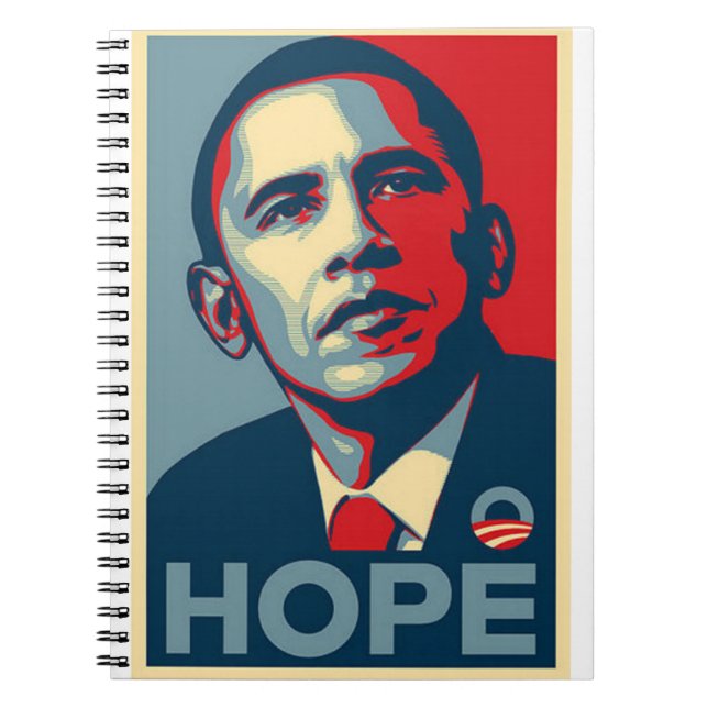 Caderno Espiral Poster da esperança de Barack Obama (Frente)