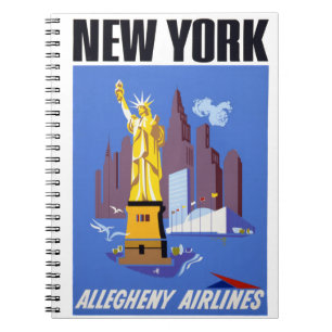 Caderno Espiral Poster das viagens vintage de New York