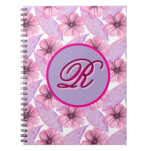 Caderno Espiral Pôster de padrão floral em aquarela personalizado